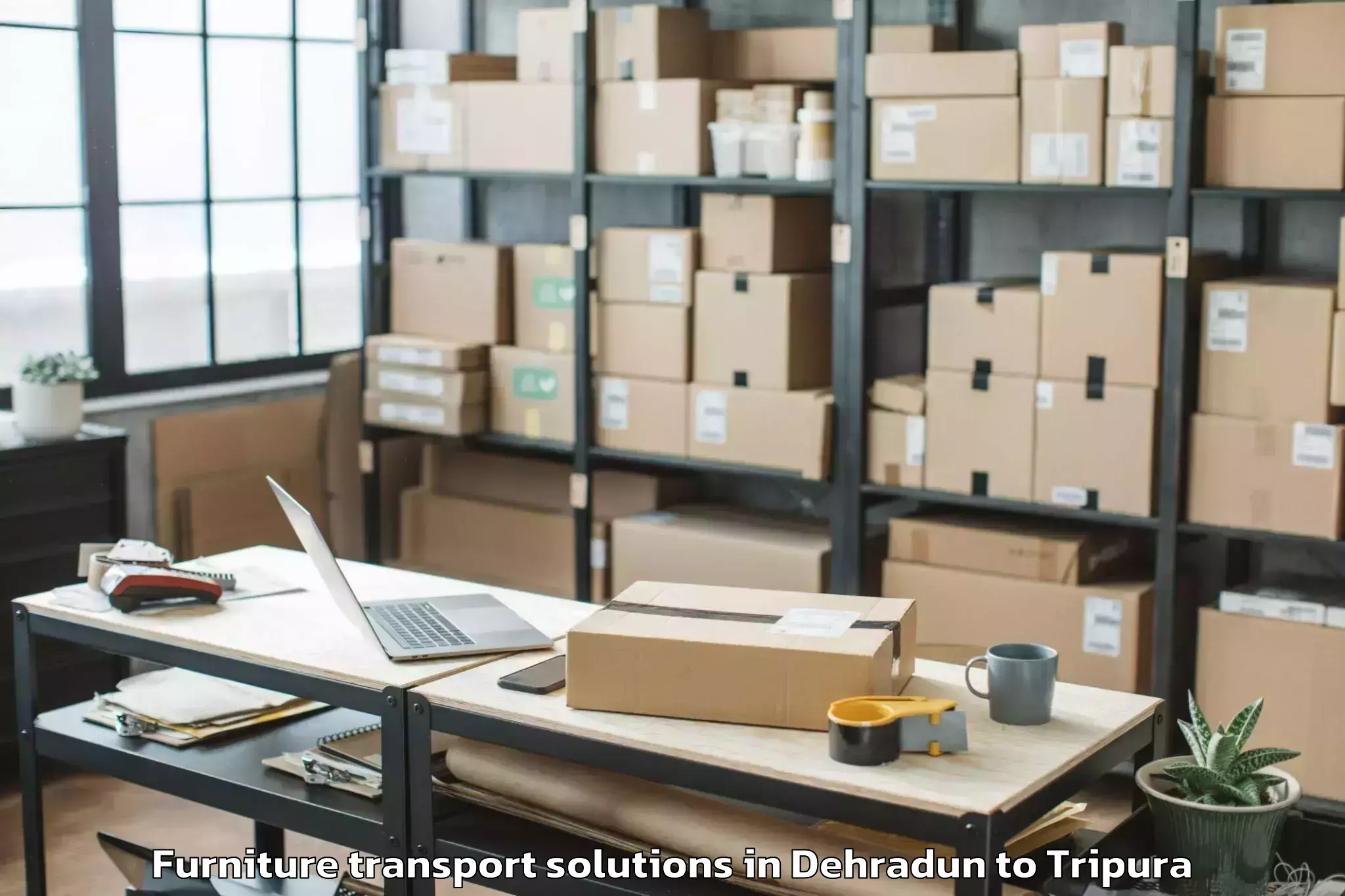 Trusted Dehradun to Amarpur Furniture Transport Solutions